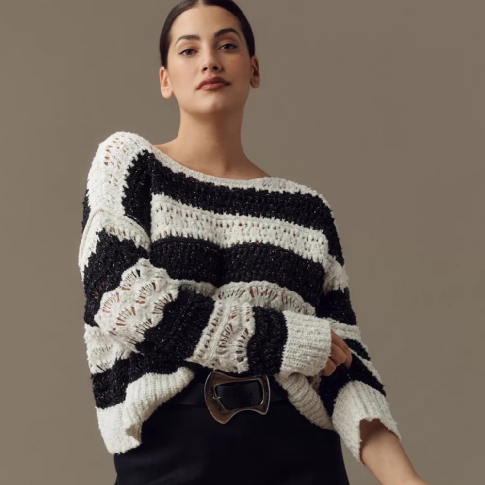 The Palmer Open-Stitch Pullover Sweater by Pilcro